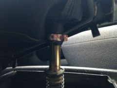 Hole drilled in knob grip