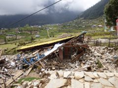 View over village (ruined store room)