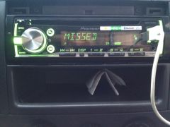 stereo with gap visible below