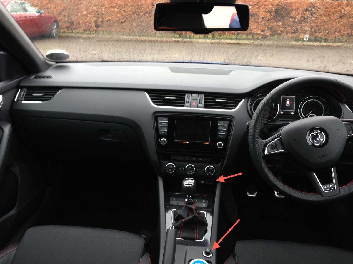 Power socket location Skoda Octavia Mk III (2013 2020) BRISKODA