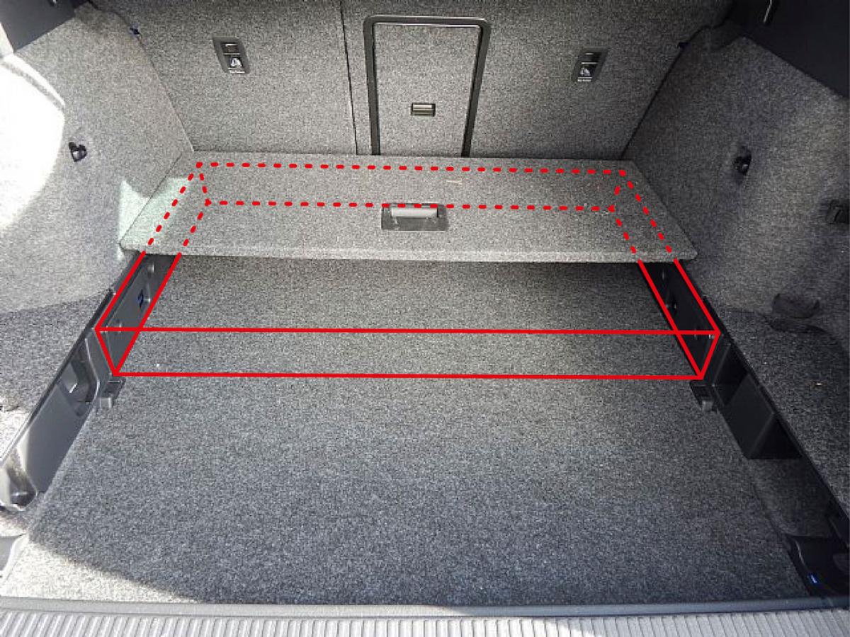 Utilizing the space under the variable boot floor (Estate)
