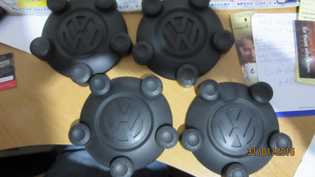 Set of 4 VW steel wheel centres, Wheel nut covers Parts For Sale