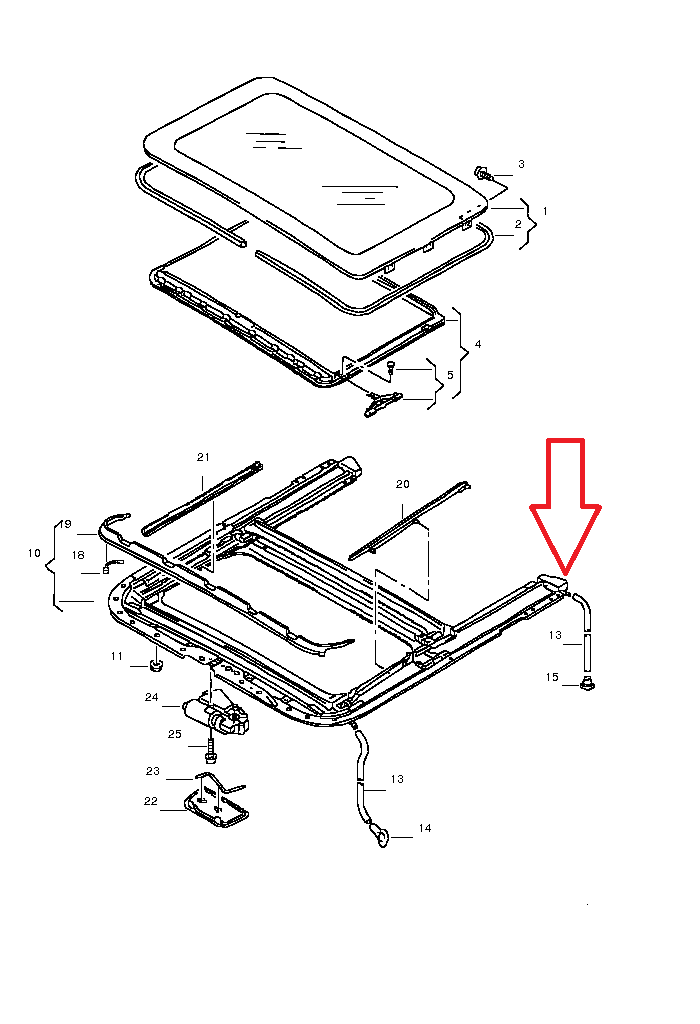 Leaking sunroof drains
