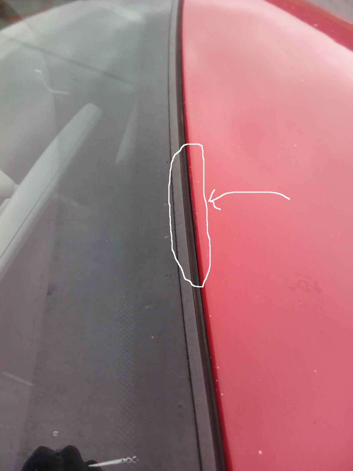 Need to reseal top of front windscreen because of rain water leak