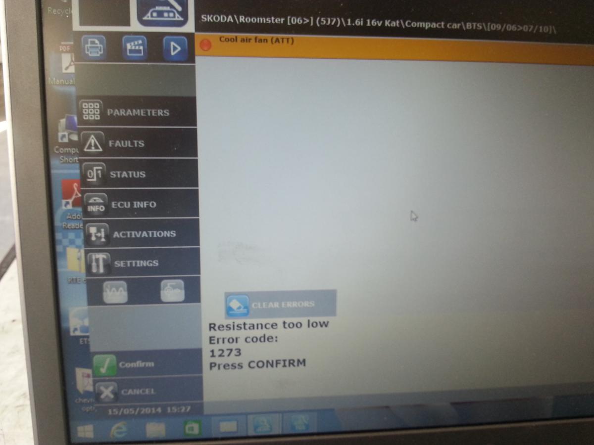 Resistance too low error code-1273