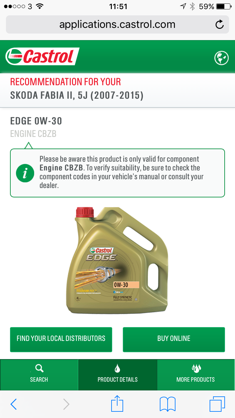1.2tsi 110 - Fabia Monte Carlo - what oil - Conflixting advice.