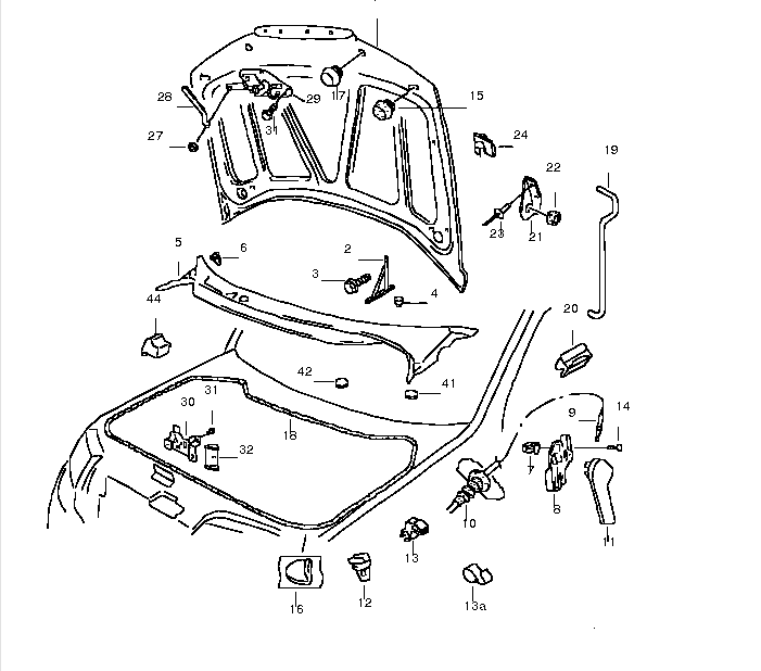 release retaining cable clip Skoda Fabia Mk I (19992007