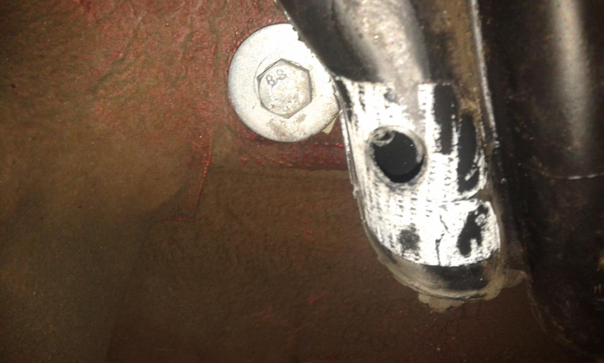 Hole drilled into fuel tank- towbar?