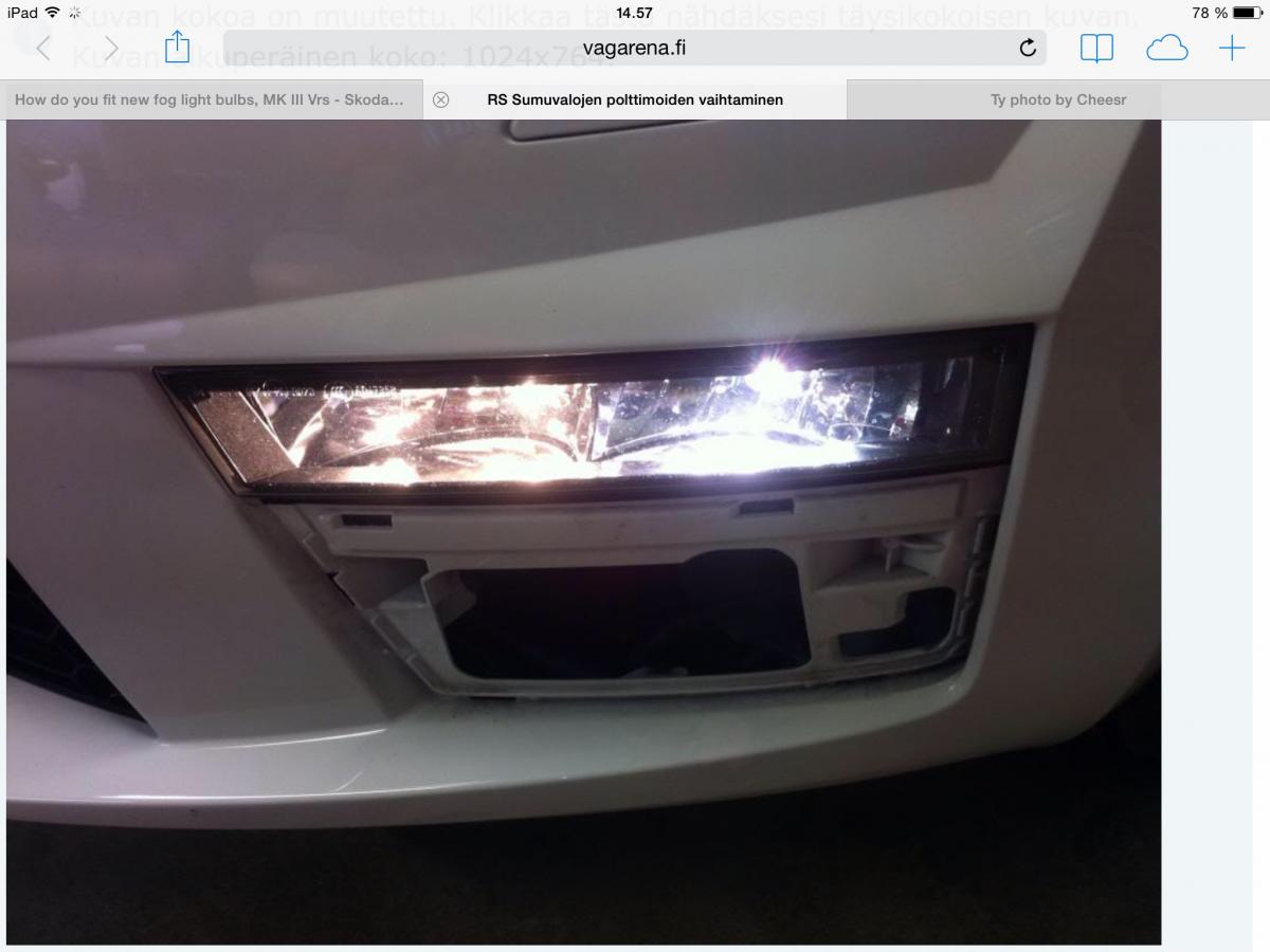 Image result for skoda fog light bulb change
