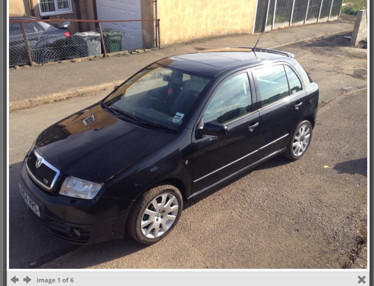 Skoda fabia vrs for sale cheap 1500 has pas fault and test has run owt .. Rare sunroof private plate