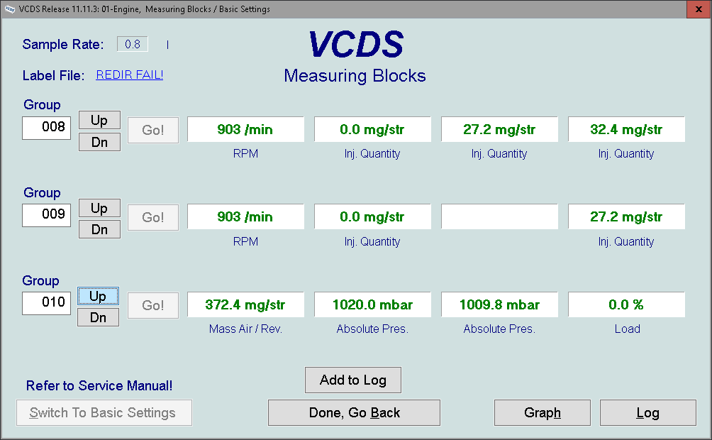 Vcds list of engine measuring blocks vilog