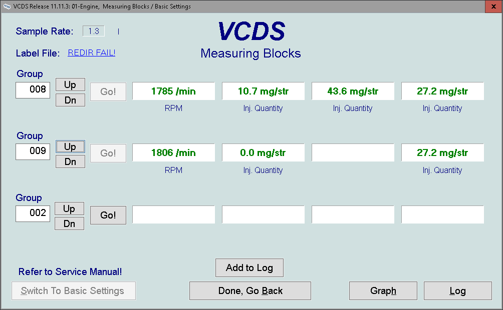 Tdi PD injector checks with VCDS Diagnostics & VCDS BRISKODA