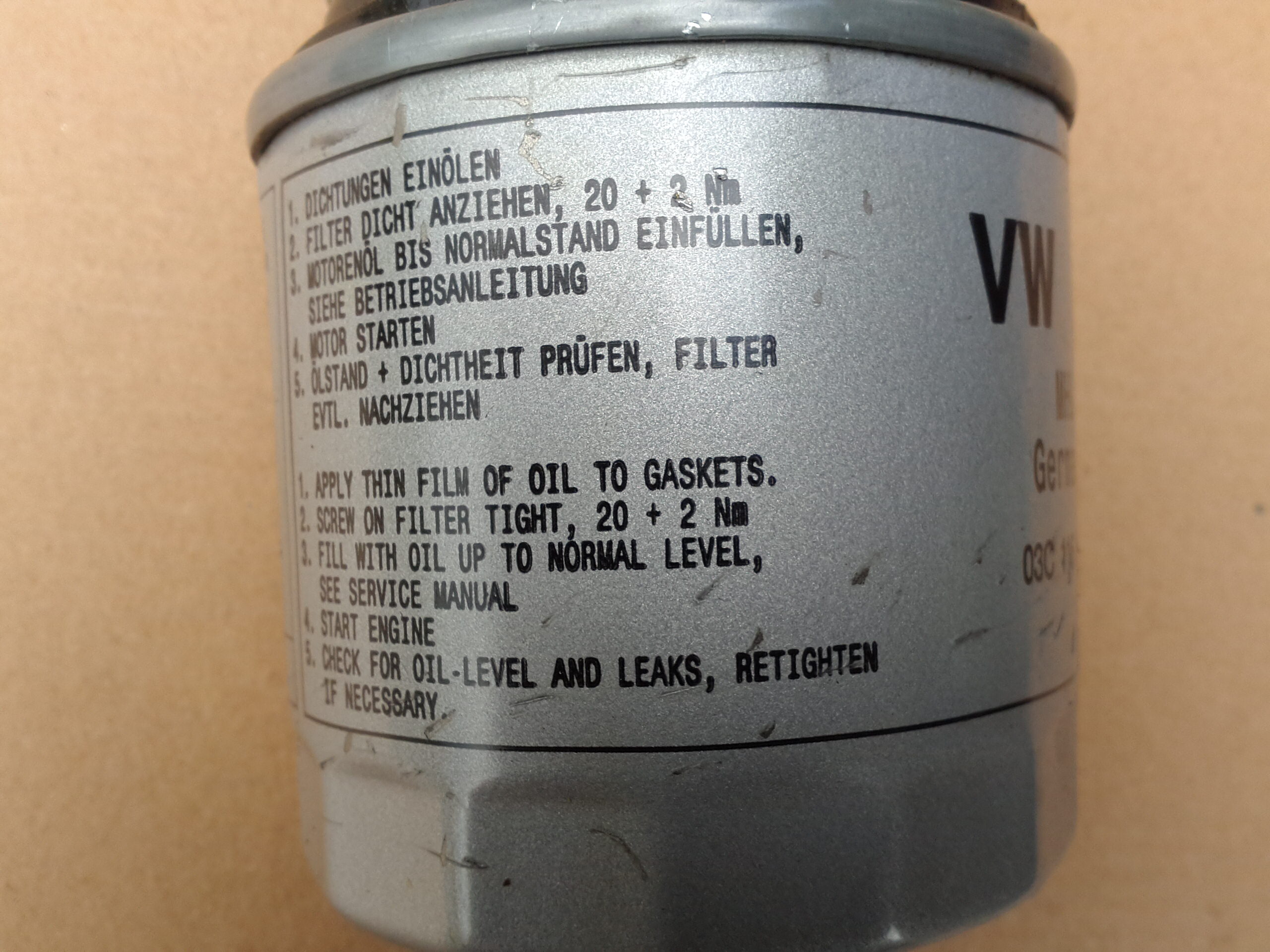 Oil filter torque