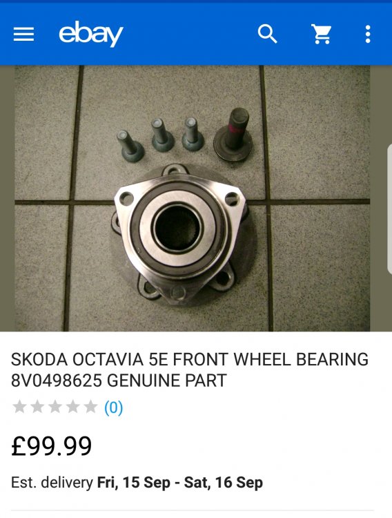 Front wheel bearing genuine or OEM? Skoda Octavia Mk III (2013 2020