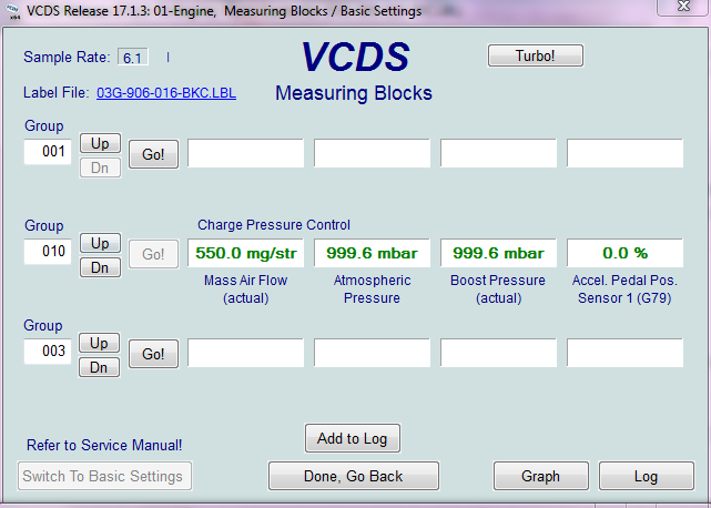Trying to troubleshoot MAF in VCDS
