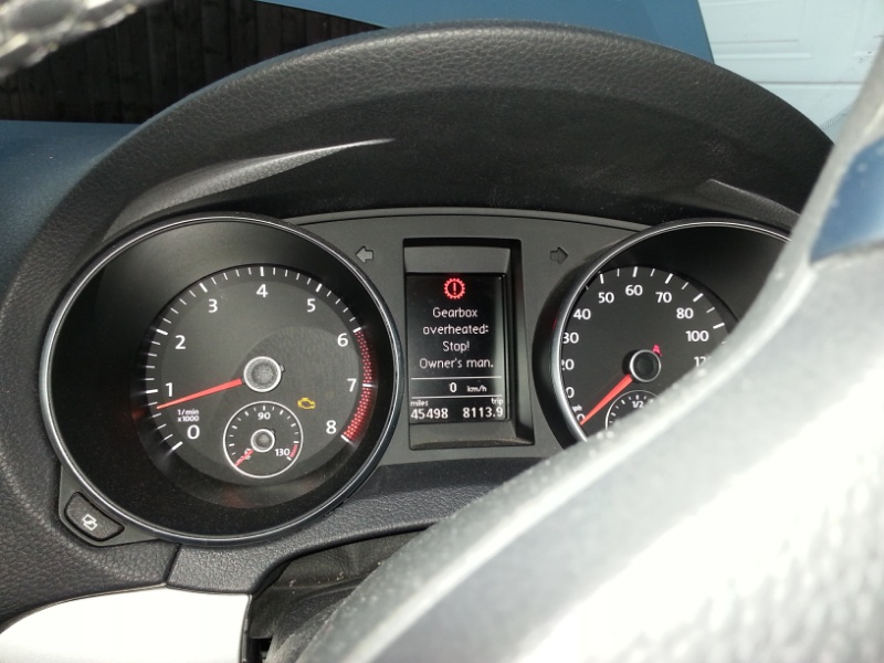 Overheating clutch warning light