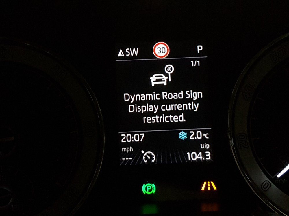Dynamic Road Sign Display currently restricted Diagnostics & VCDS
