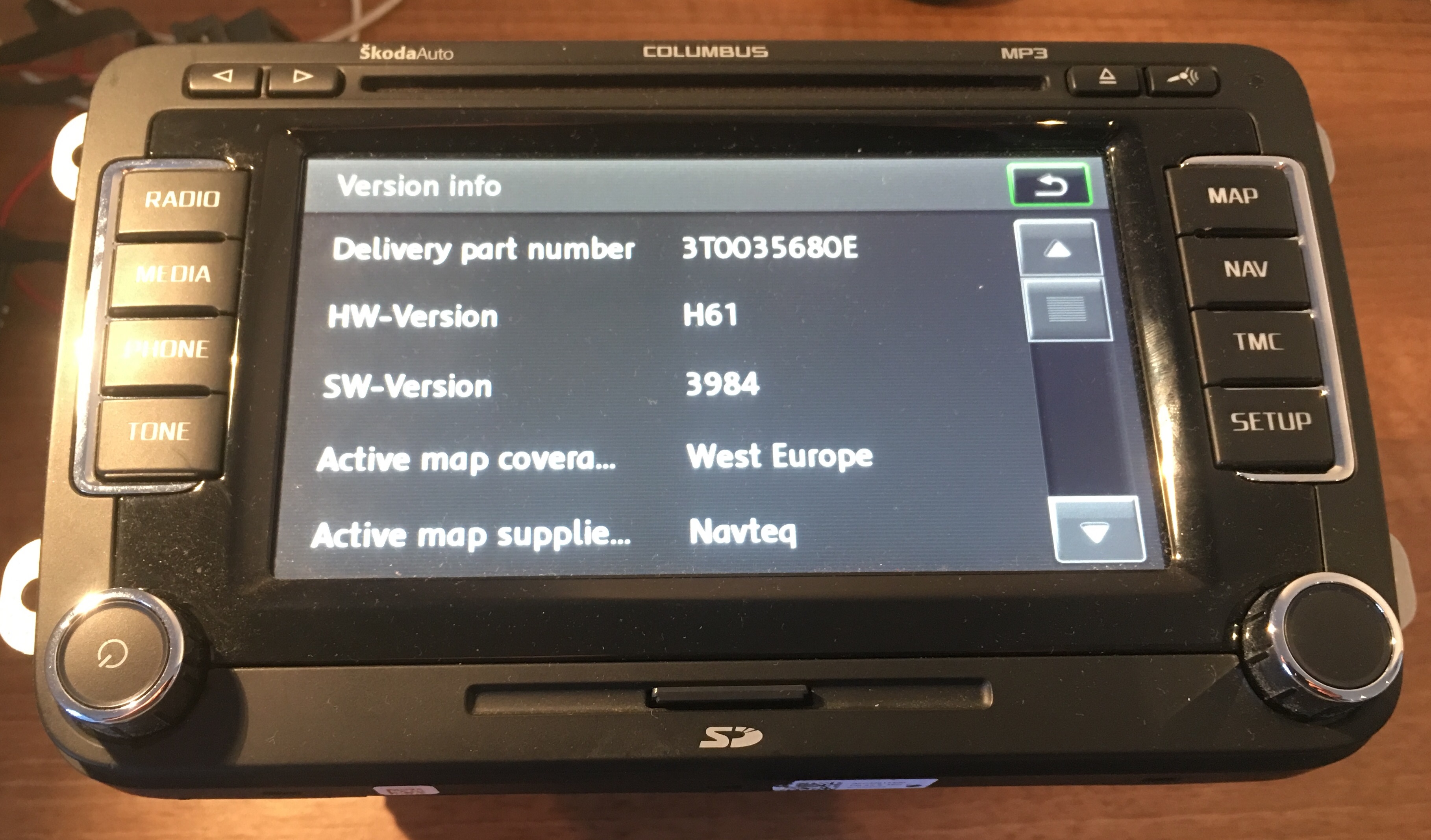 Skoda Columbus RNS510 LED SatNav headunit