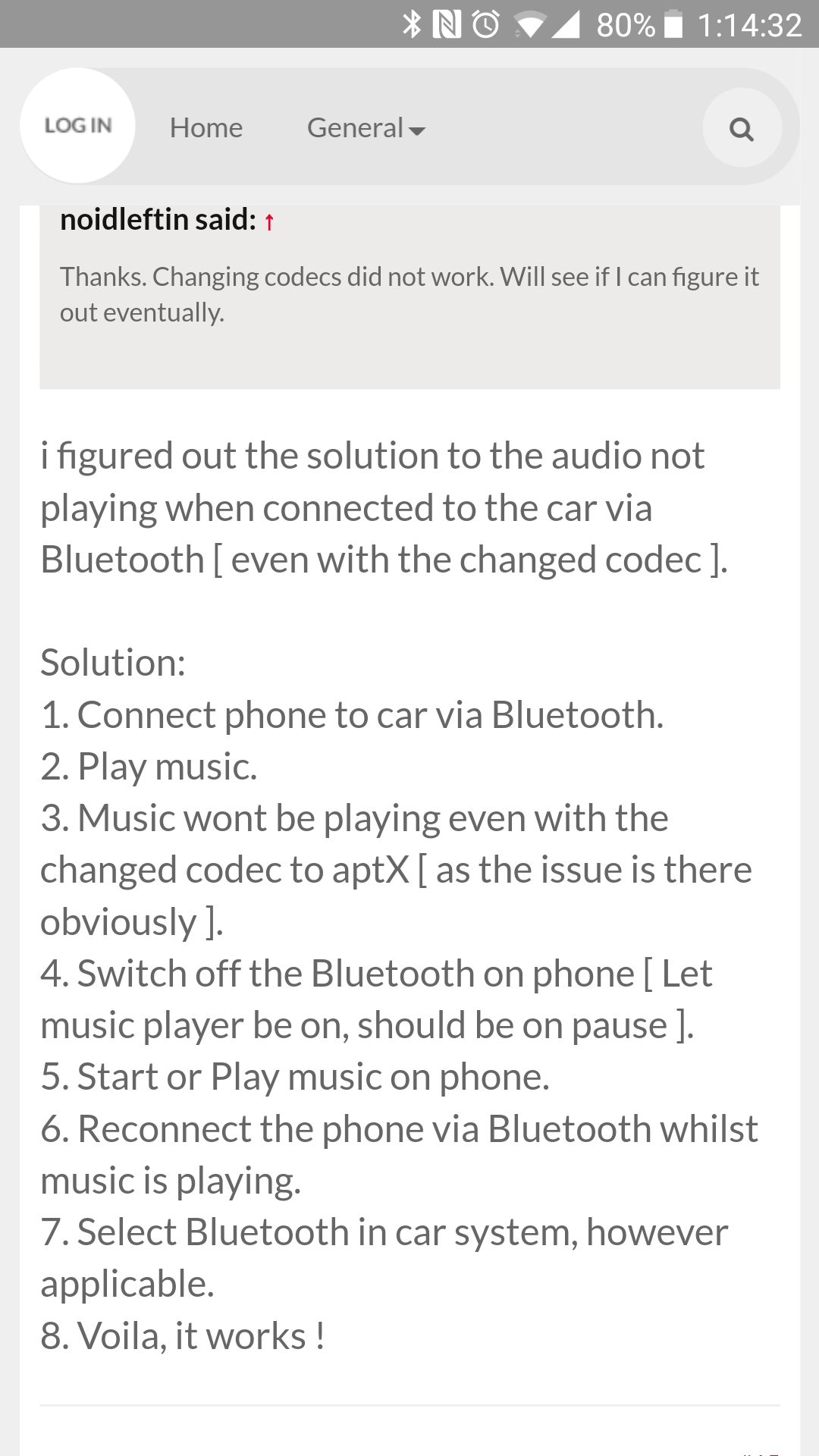 Bluetooth Music Streaming Issues with Columbus System