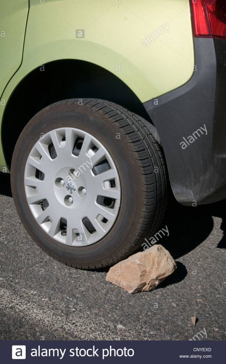 wheel-chock-chocked-handbrake-hand-brake-brakes-hill-parking-on-roll-CNYEXD.jpg