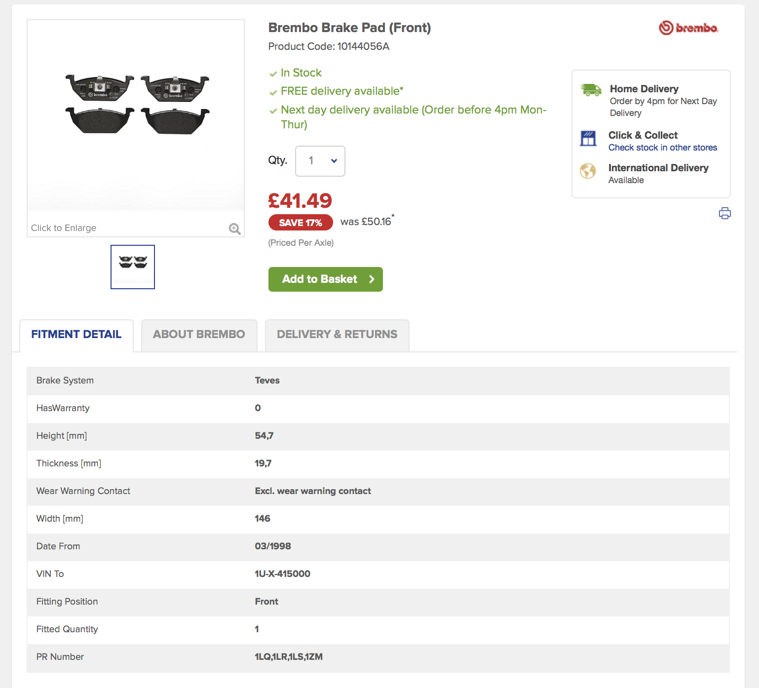 What pads for 312 brake conversion?