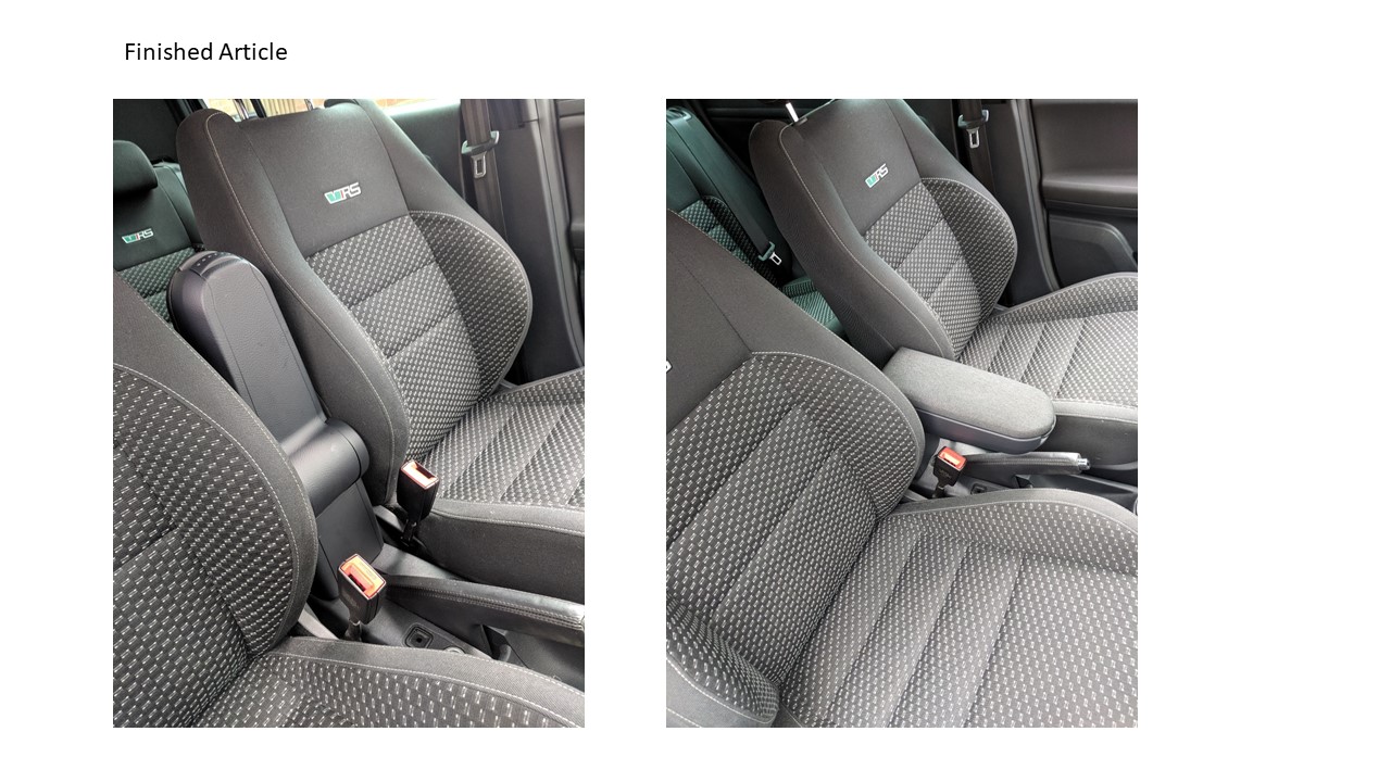 TFS Folding Textile Black Center Armrest For Skoda Fabia III (NJ) From 2014