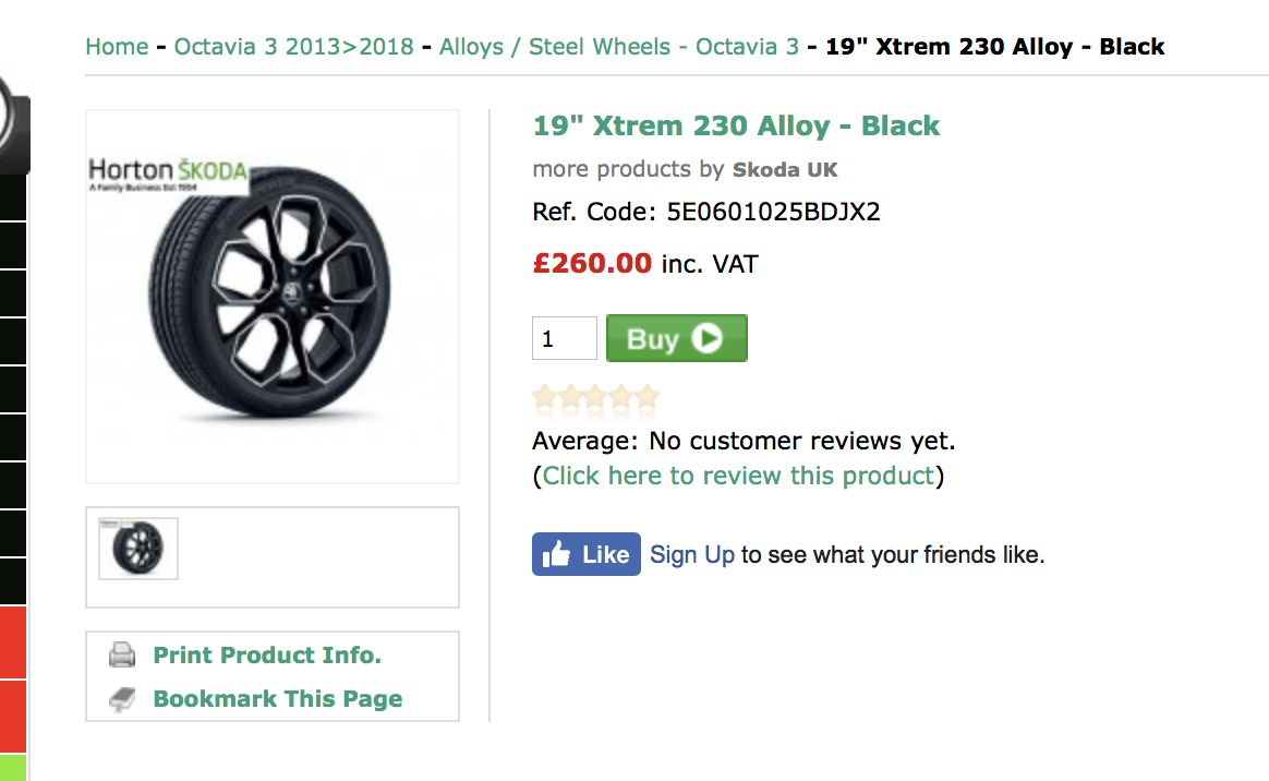 Extreme replacement wheel cost? Skoda Octavia Mk III (2013 2020