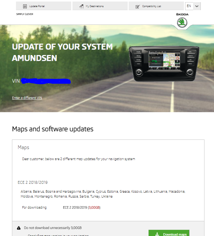 Update portal skoda
