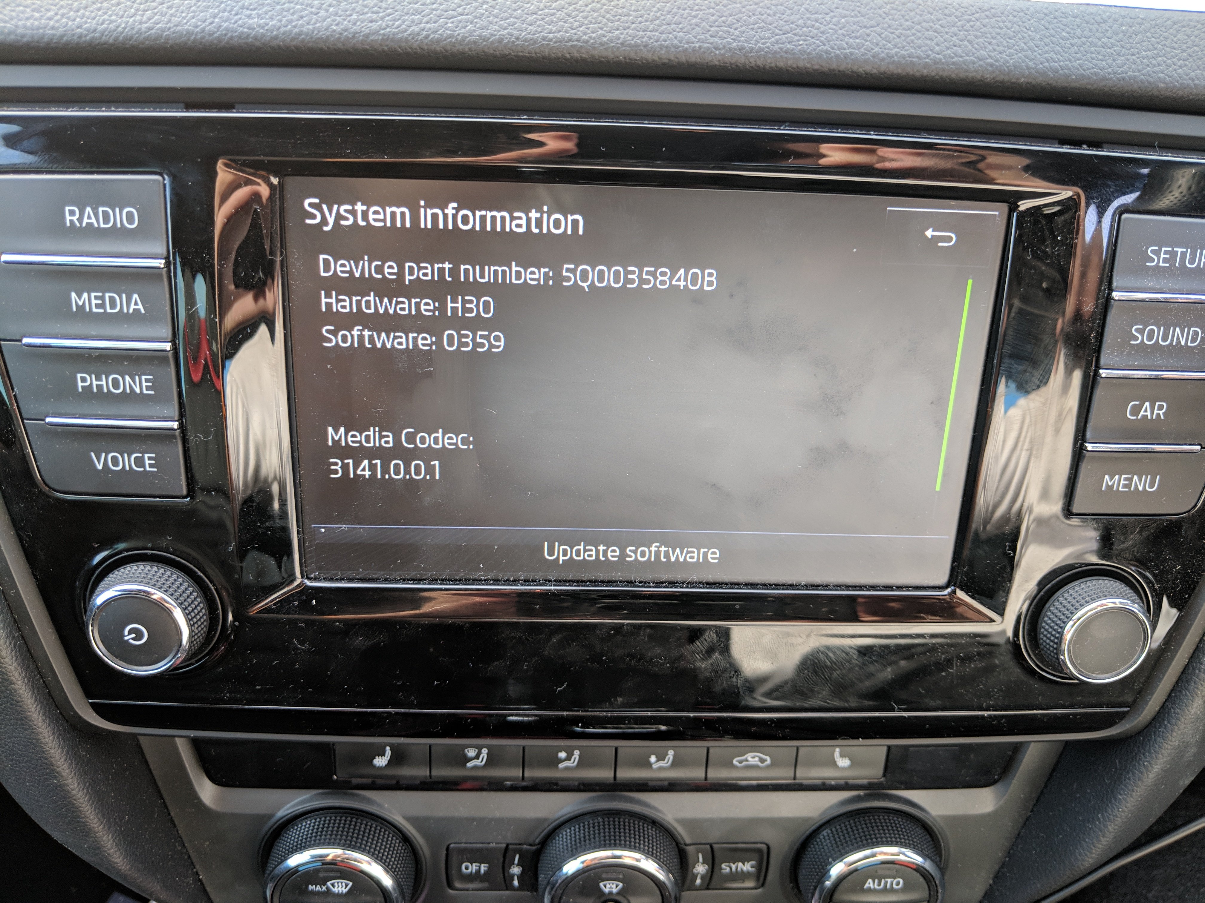 Radio/infotainment Software Update Skoda Octavia Mk3 (2013 2020) BRISKODA