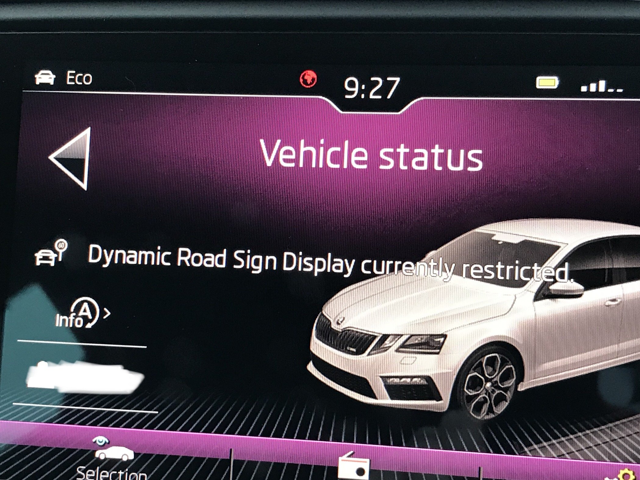 Error message: Dynamic Road Sign Display currently restricted