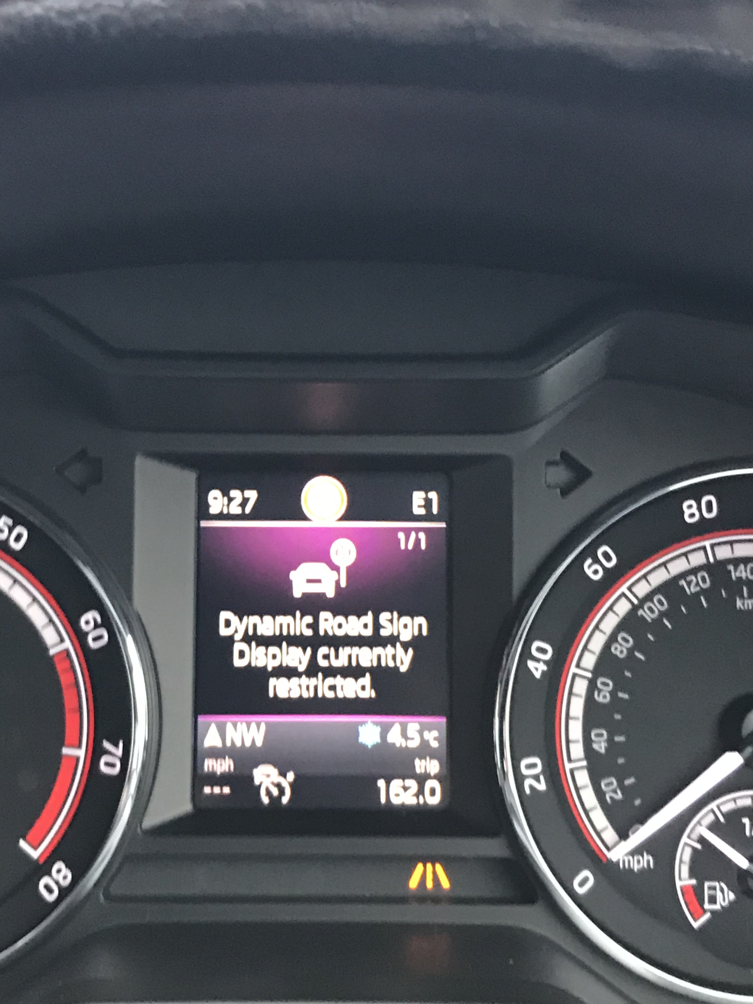Error message: Dynamic Road Sign Display currently restricted