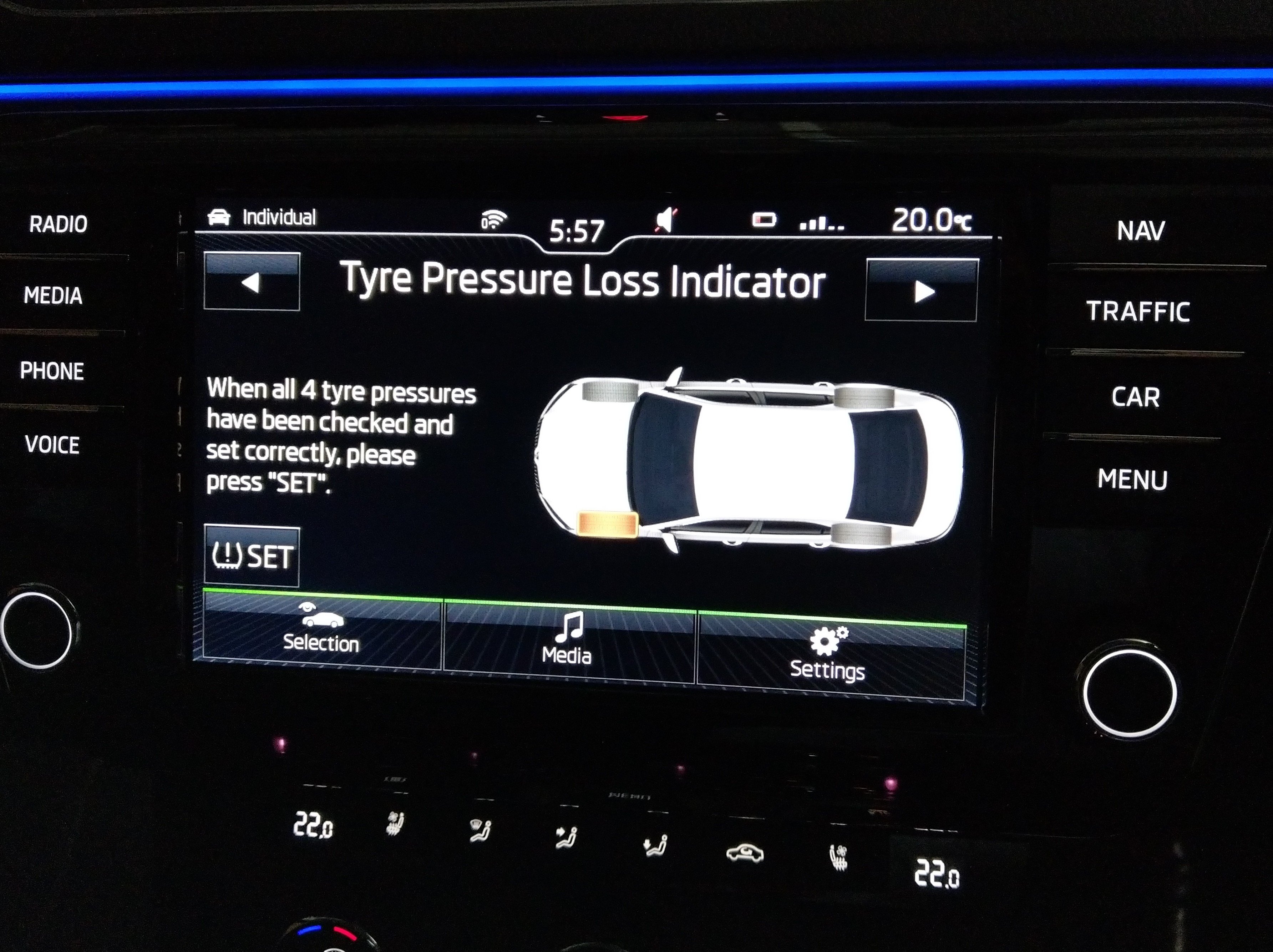 Tyre Pressure Loss Indicator Skoda Superb Mk III (2015 2023) BRISKODA
