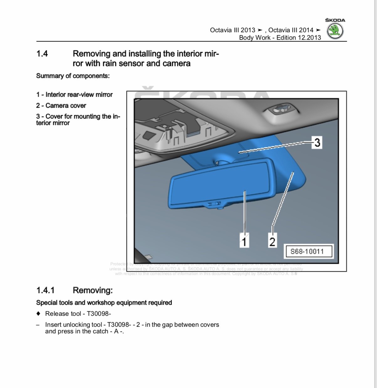 How to remove rear view mirror surround? Octavia MK3 FL VRS Skoda Octavia Mk III (2013 2020