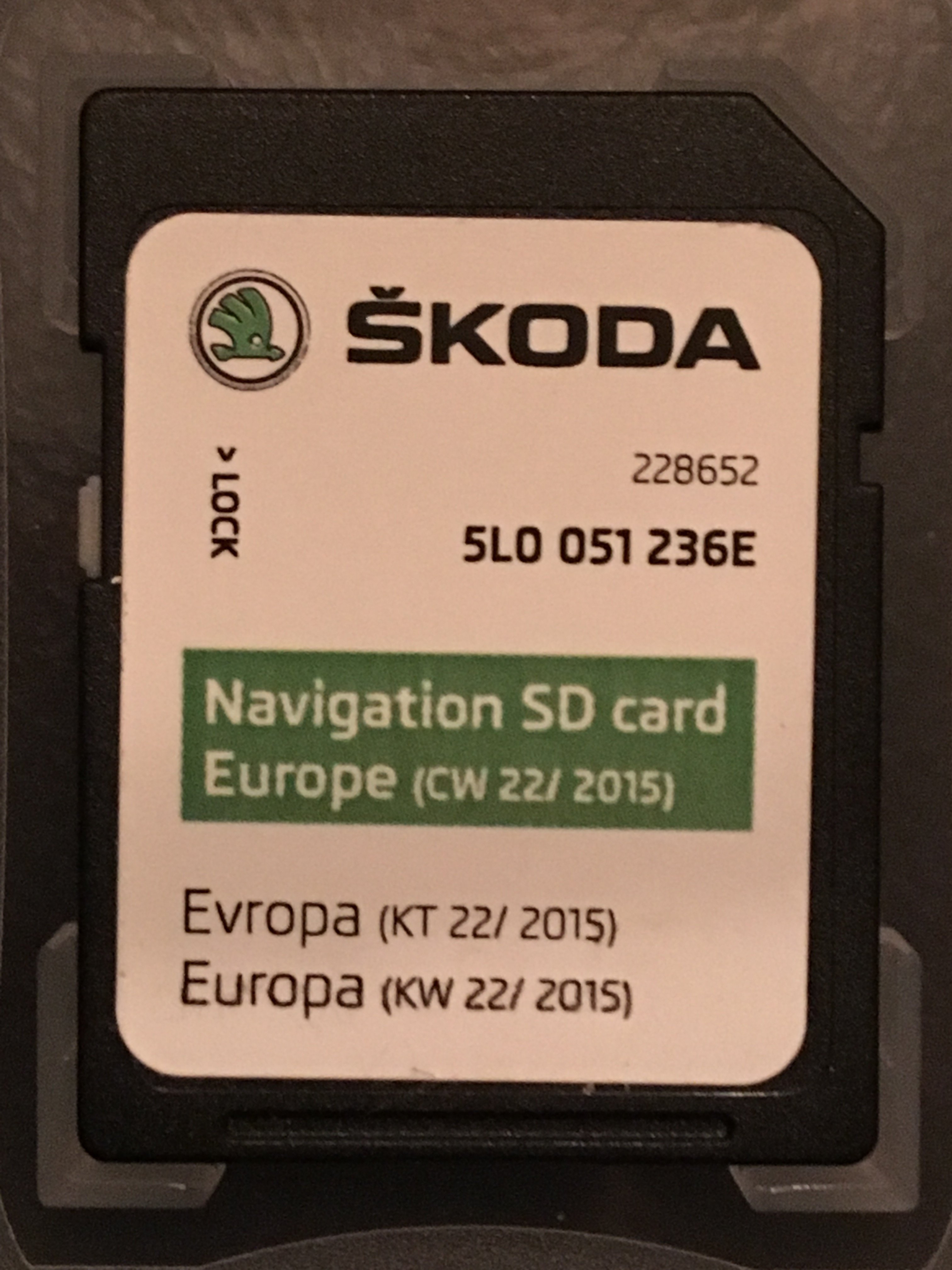 Sat Nav Sd card Skoda Octavia Mk III (2013 2020) BRISKODA