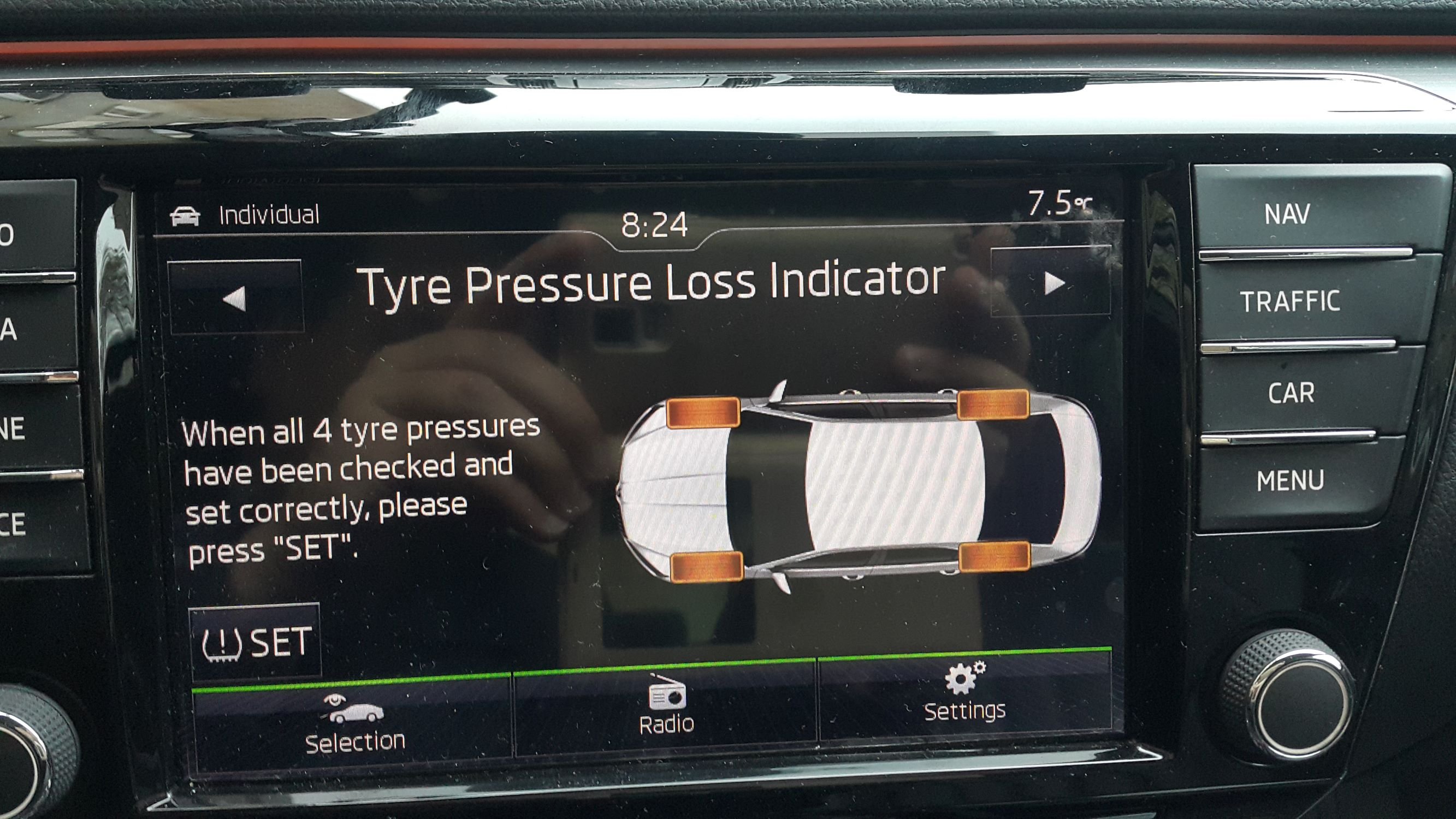 Tyre Pressure Loss Indicator Skoda Superb Mk III (2015 2023) BRISKODA
