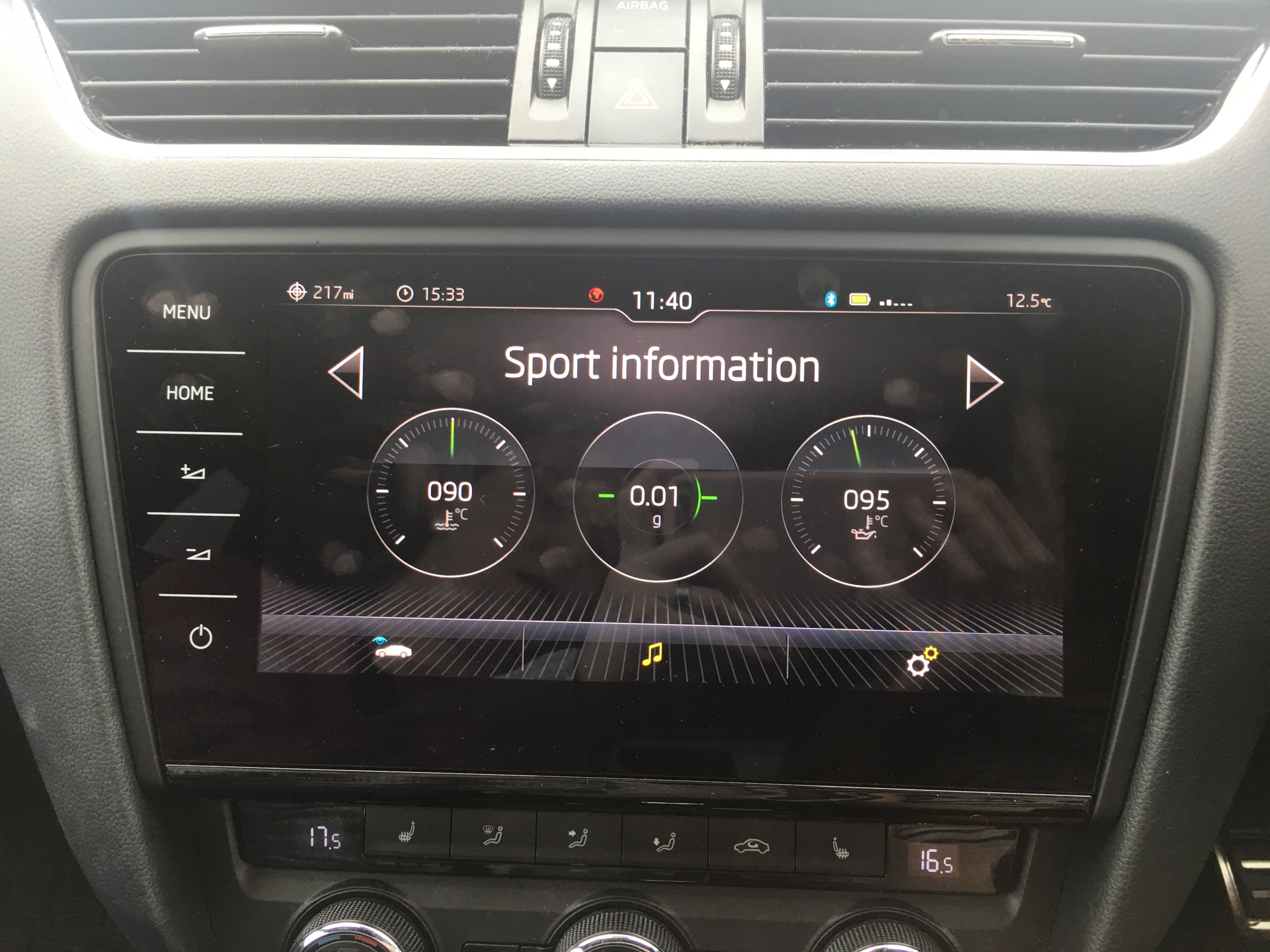 Performance monitor (sports mode) Skoda Octavia Mk III (2013 2020