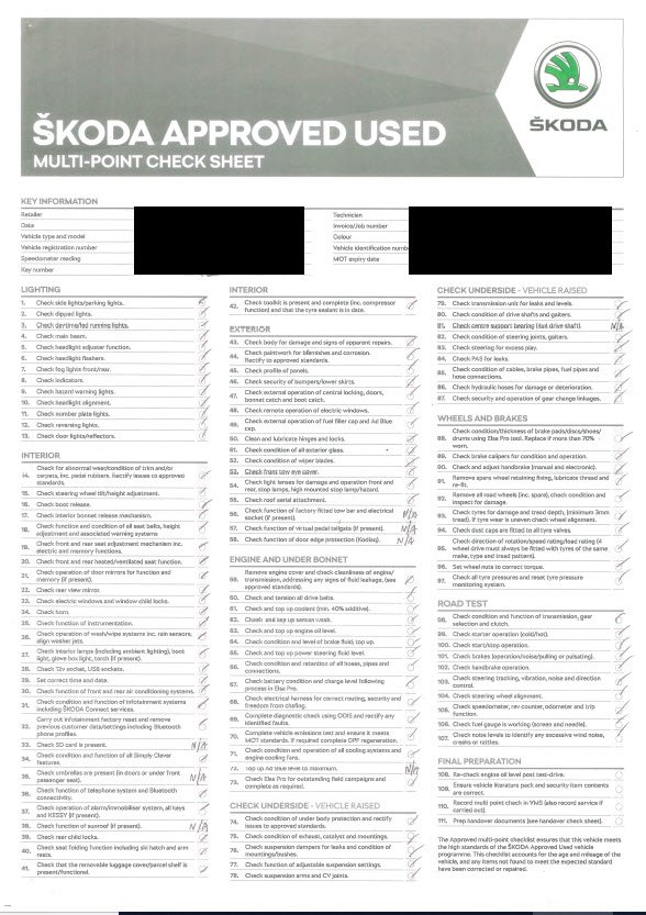 Skoda approved multi point check General Automotive Chat BRISKODA