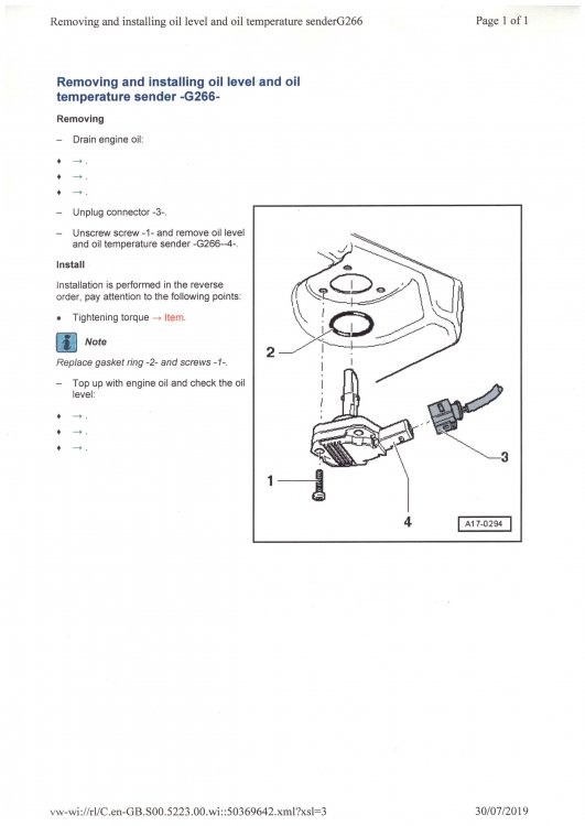 Oil sensor Octavia VRS TDI 2012 Skoda Octavia Mk II (2004