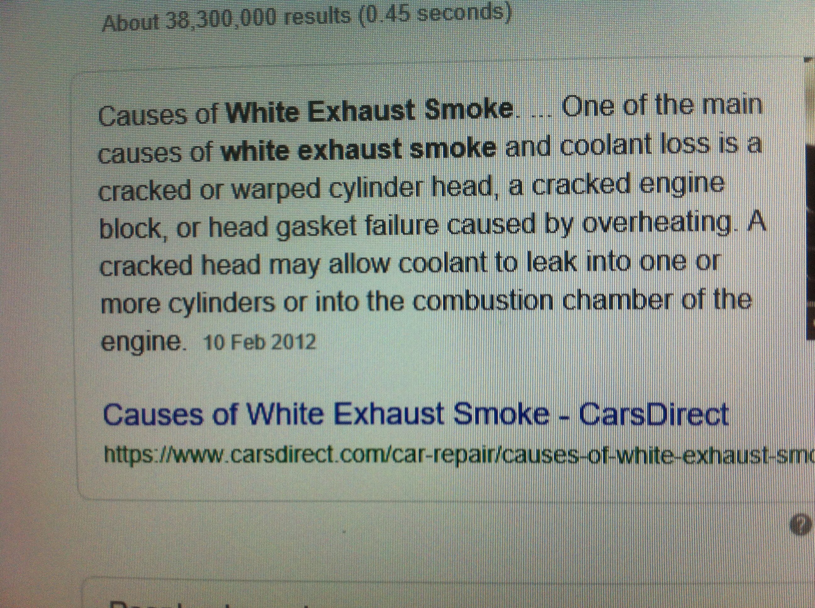 White smoke with turbo use on vRS