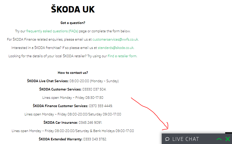 Online chat for Skoda Connect issues on Kodiaq?