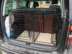 Made to measure dog cages from Hamster Baskets. Recommended (I have no connection to the company, just a customer).