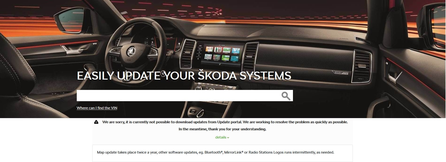 Update portal skoda