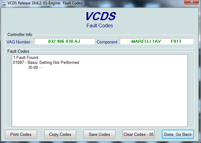 Basic setting not preformed error.