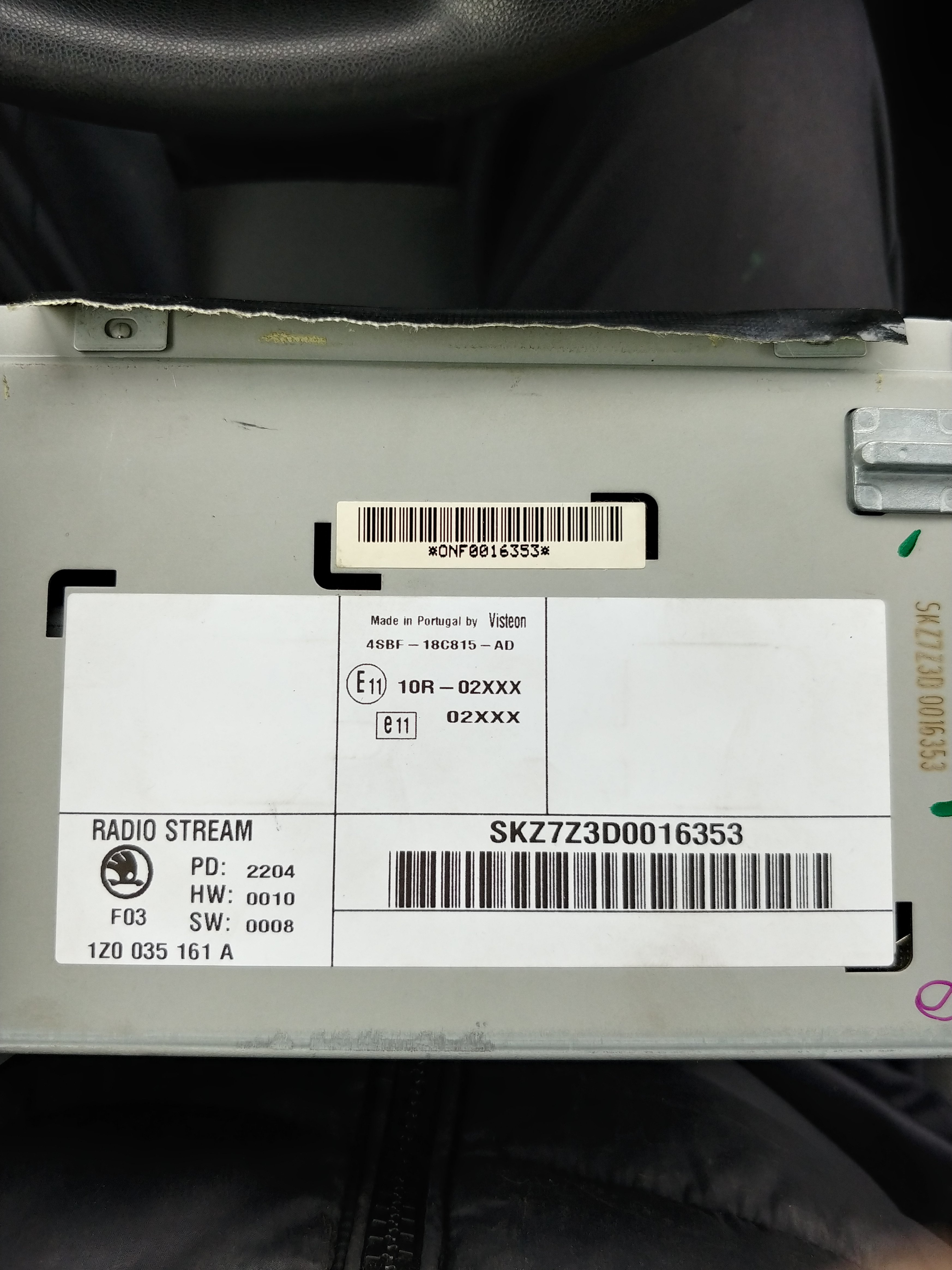 Radio code Skoda Octavia Mk II (2004 2013) BRISKODA