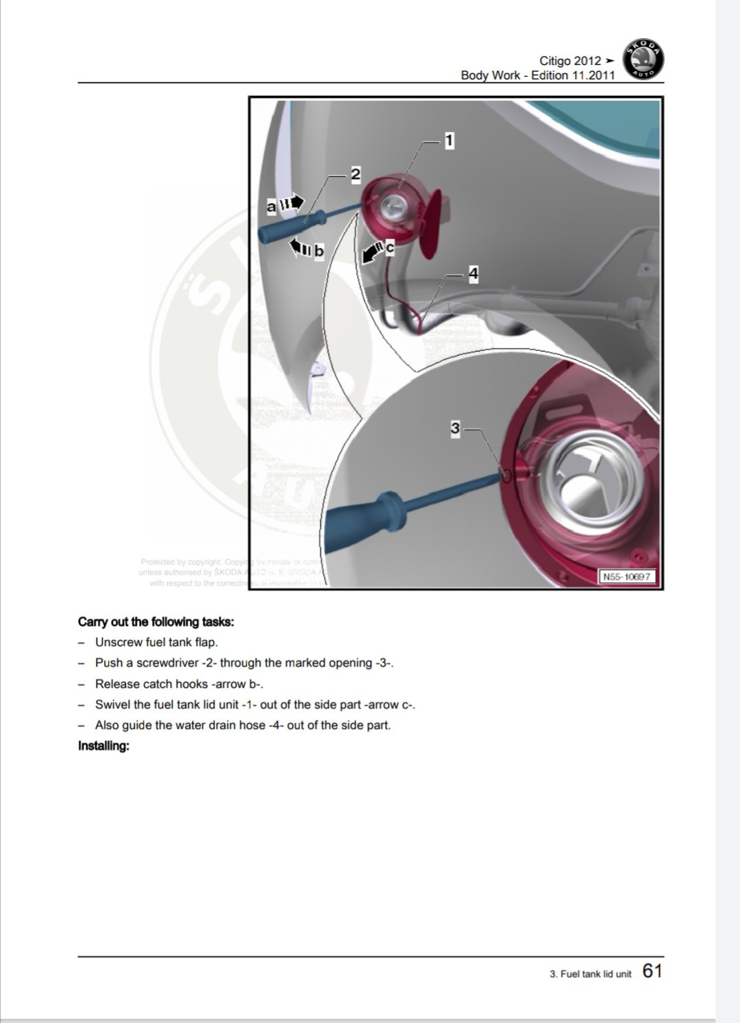 Skoda citigo fuel filler flap discount