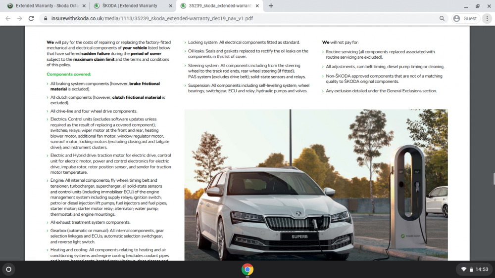 Extended Warranty Skoda Octavia Mk III (2013 2020) BRISKODA