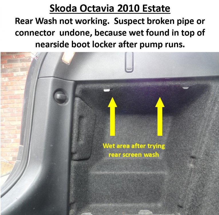 Octavia ESTATE Rear Wash Leak/Stopped Skoda Octavia Mk II (2004