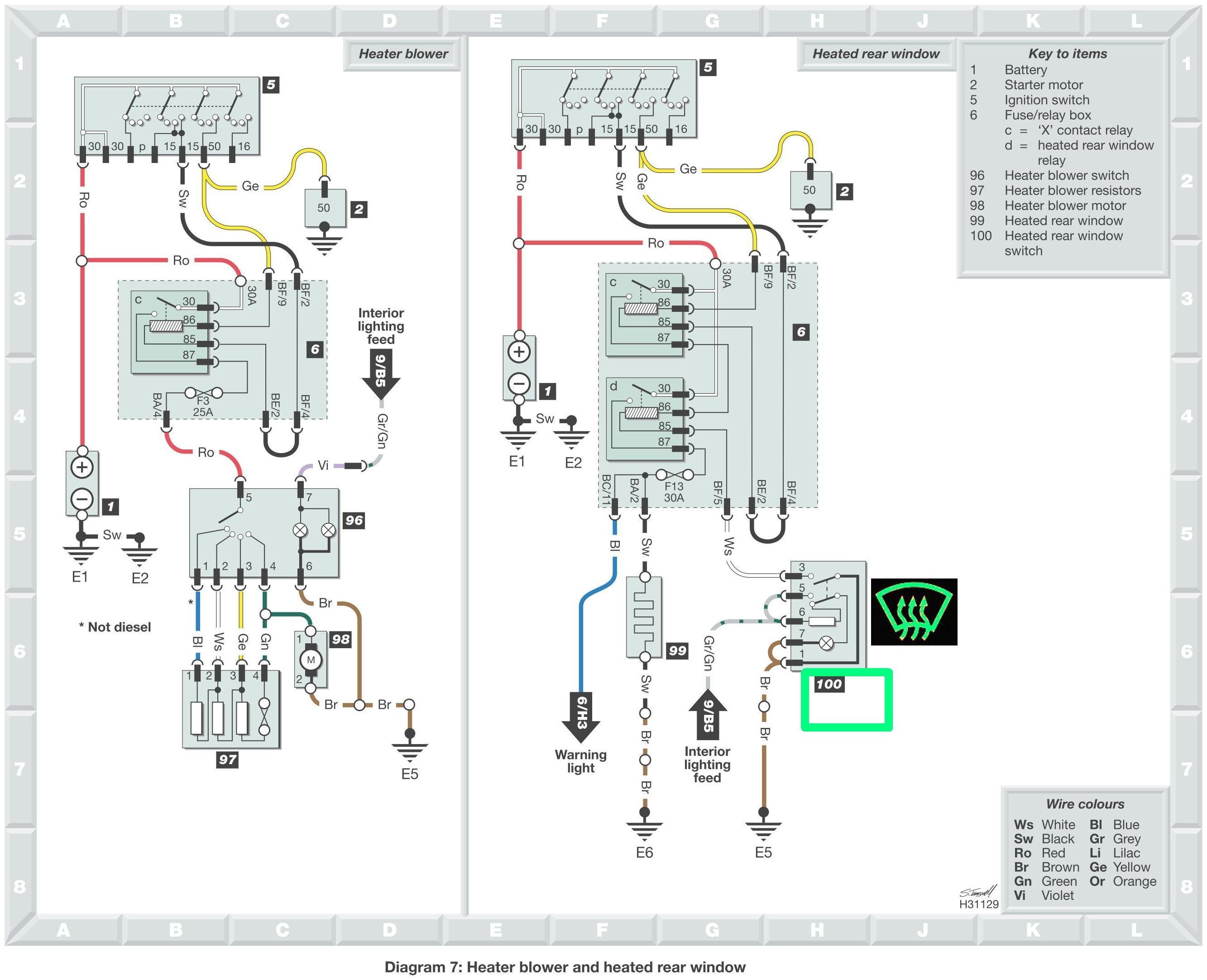 Rear window demister switch light bulb replacement Skoda Favorit