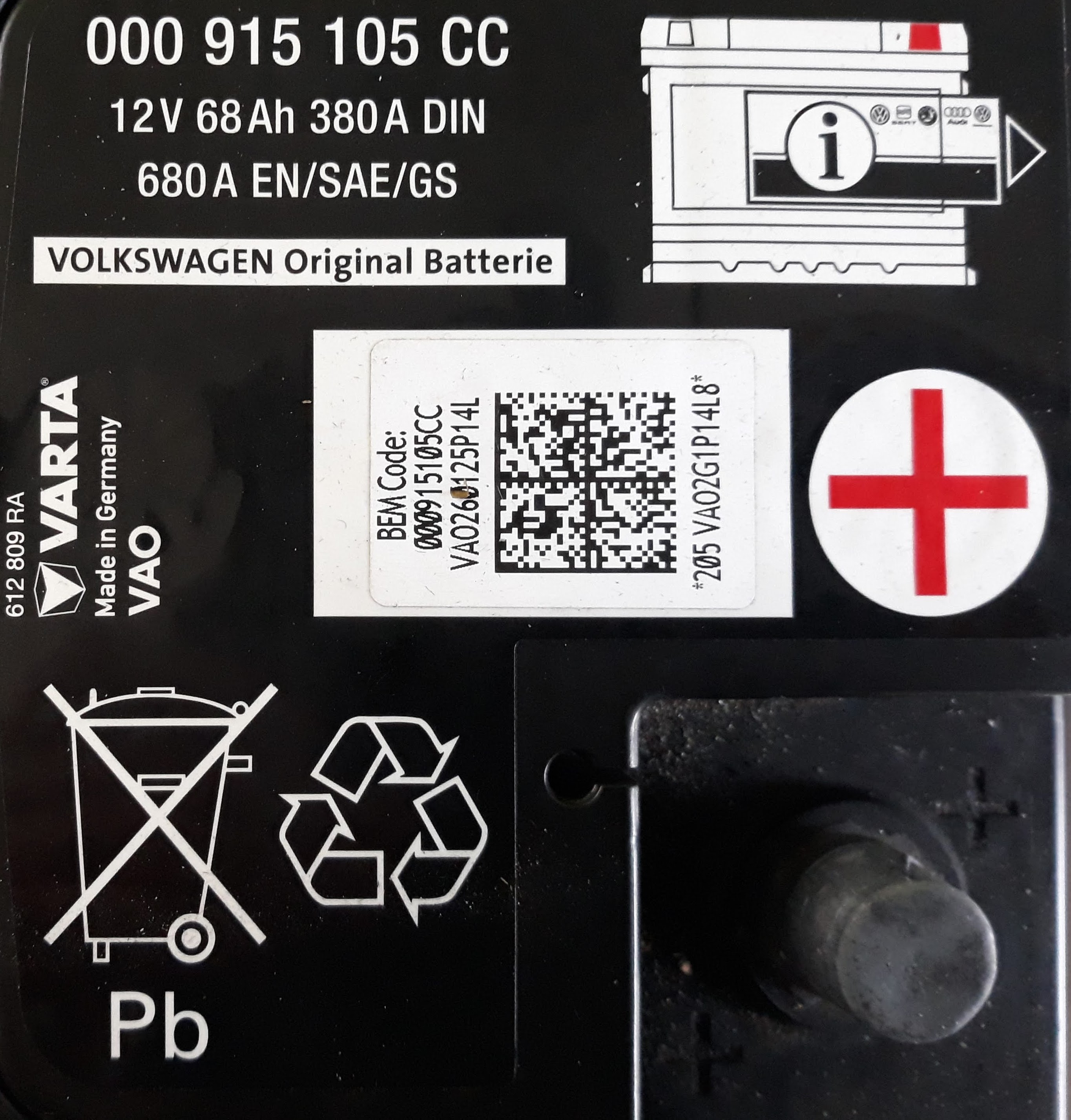 Varta battery replacement Skoda Octavia Mk III (2013 2020) BRISKODA