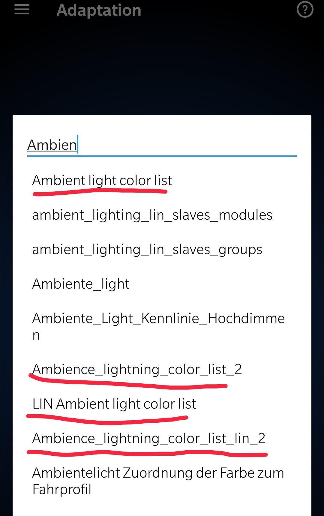 Ambient light - 30 colors activation